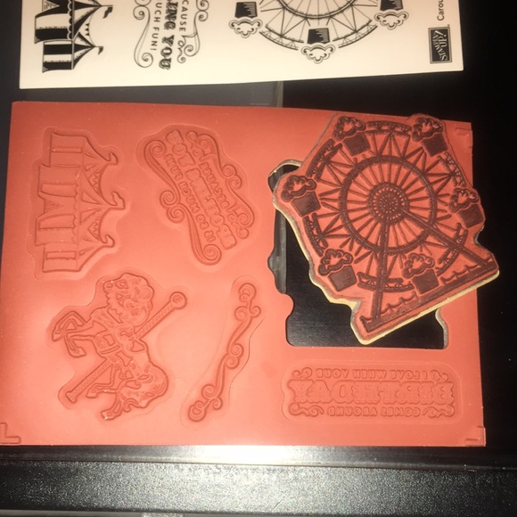 Stampin’Up Carousel Birthday:unmounted wood blocks - used - box has some damage. - Picture 10 of 11